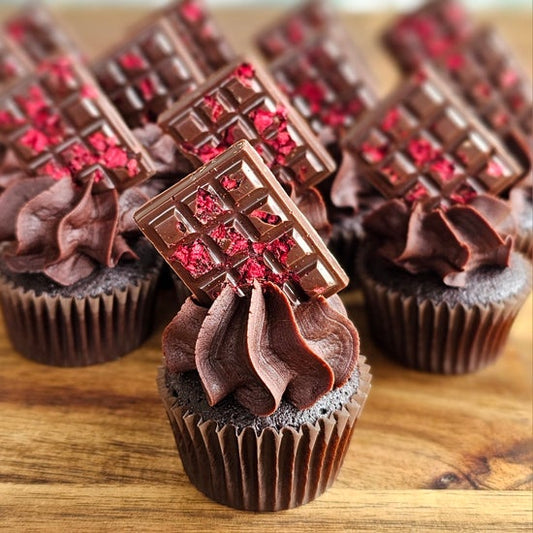 Chocolate Raspberry Mini Cupcakes 12 Pack
