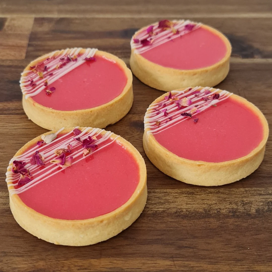 White Choc Strawberry Tarts 6 Pack