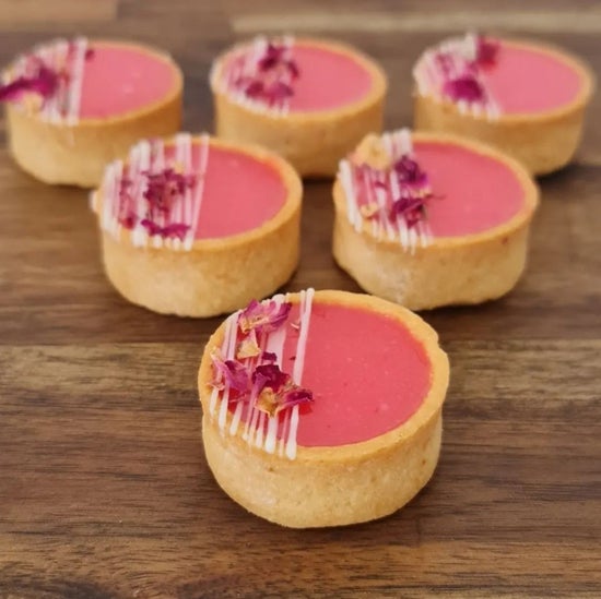 White Choc Strawberry Tartlets 12 Pack